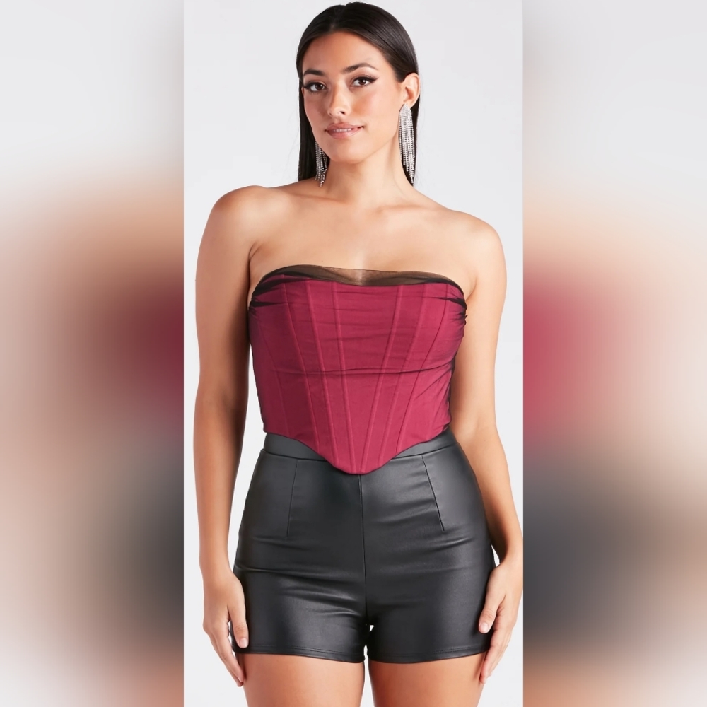 Fuchsia Tulle Corset Top